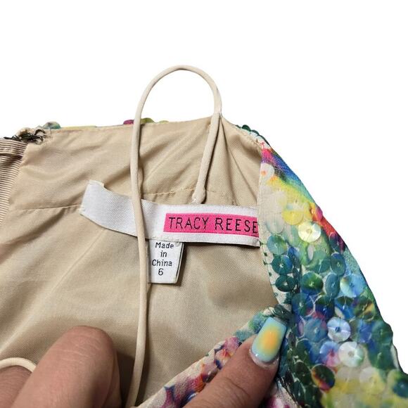 Tracy Reese Secret Garden Sequin Green Dress - Picture 6 of 9